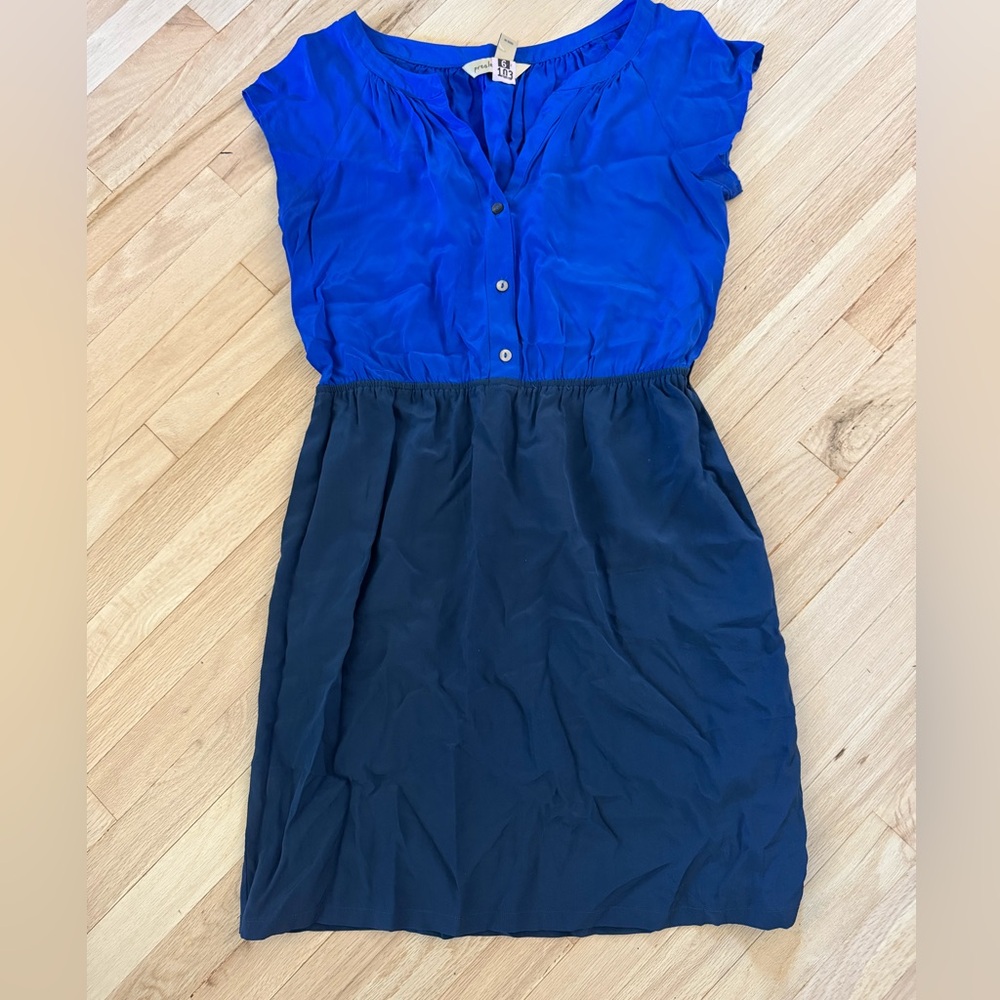 Presley Skye Blue Buttoned Sundress with Flutter Cap Sleeves - size Large